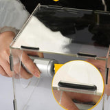 Maxbell Grinding Dust Box Acrylic Portable Clear with 2 Holes for Buffing Engraving