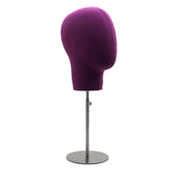 Maxbell Mannequin Head Professional Adjustable Durable for Headphones Hat Hairpiece Purple