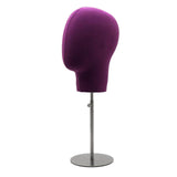 Maxbell Mannequin Head Professional Adjustable Durable for Headphones Hat Hairpiece Purple