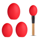 Maxbell 3 Pieces Portable Silicone Makeup Brush Cover for Hopusehold Wife Women REd