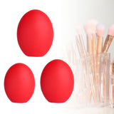 Maxbell 3 Pieces Portable Silicone Makeup Brush Cover for Hopusehold Wife Women REd
