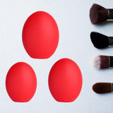 Maxbell 3 Pieces Portable Silicone Makeup Brush Cover for Hopusehold Wife Women REd