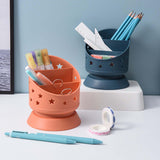 Maxbell Desk Pencil Pen Holder Makeup Brush Bucket Multipurpose for Office Bedroom Blue
