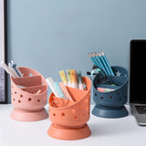 Maxbell Desk Pencil Pen Holder Makeup Brush Bucket Multipurpose for Office Bedroom Blue
