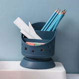 Maxbell Desk Pencil Pen Holder Makeup Brush Bucket Multipurpose for Office Bedroom Blue