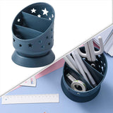 Maxbell Desk Pencil Pen Holder Makeup Brush Bucket Multipurpose for Office Bedroom Blue