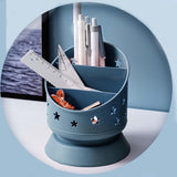 Maxbell Desk Pencil Pen Holder Makeup Brush Bucket Multipurpose for Office Bedroom Blue