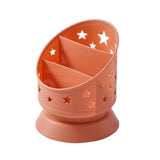 Maxbell Desk Pencil Pen Holder Makeup Brush Bucket Multipurpose for Office Bedroom Orange
