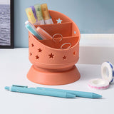 Maxbell Desk Pencil Pen Holder Makeup Brush Bucket Multipurpose for Office Bedroom Orange