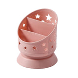 Maxbell Desk Pencil Pen Holder Makeup Brush Bucket Multipurpose for Office Bedroom Pink