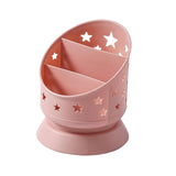 Maxbell Desk Pencil Pen Holder Makeup Brush Bucket Multipurpose for Office Bedroom Pink