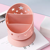 Maxbell Desk Pencil Pen Holder Makeup Brush Bucket Multipurpose for Office Bedroom Pink
