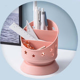 Maxbell Desk Pencil Pen Holder Makeup Brush Bucket Multipurpose for Office Bedroom Pink