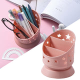 Maxbell Desk Pencil Pen Holder Makeup Brush Bucket Multipurpose for Office Bedroom Pink