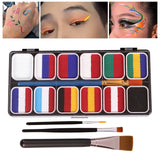 Maxbell Face Body Painting Palette Water based Facepaints for Costumes Party Makeup Style A
