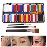 Maxbell Face Body Painting Palette Water based Facepaints for Costumes Party Makeup Style A