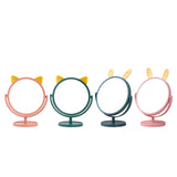 Maxbell Desktop Makeup Mirror 360 Degree Rotation for Dresser Shaving Tabletop Cat Pink