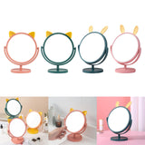 Maxbell Desktop Makeup Mirror 360 Degree Rotation for Dresser Shaving Tabletop Cat Pink