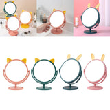 Maxbell Desktop Makeup Mirror 360 Degree Rotation for Dresser Shaving Tabletop Cat Pink