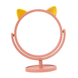 Maxbell Desktop Makeup Mirror 360 Degree Rotation for Dresser Shaving Tabletop Cat Pink