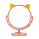 Maxbell Desktop Makeup Mirror 360 Degree Rotation for Dresser Shaving Tabletop Cat Pink