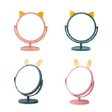 Maxbell Desktop Makeup Mirror 360 Degree Rotation for Dresser Shaving Tabletop Cat Pink
