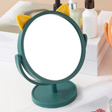Maxbell Desktop Makeup Mirror 360 Degree Rotation for Dresser Shaving Tabletop Cat Navy Blue