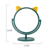 Maxbell Desktop Makeup Mirror 360 Degree Rotation for Dresser Shaving Tabletop Cat Navy Blue