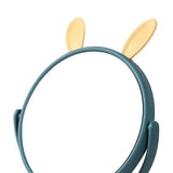 Maxbell Desktop Makeup Mirror 360 Degree Rotation for Dresser Shaving Tabletop Rabbit Ear Navy Blue