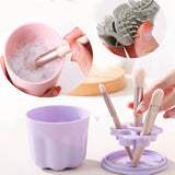 Maxbell Portable Makeup Brush Cleaning Tool Brush Drying Holder Beauty Supplies Pink