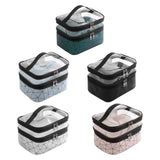 Maxbell Makeup Cosmetic Bag Transparent Visible for Toiletries Shampoo Jewelry Green