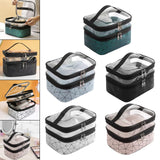 Maxbell Makeup Cosmetic Bag Transparent Visible for Toiletries Shampoo Jewelry Green