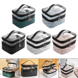 Maxbell Makeup Cosmetic Bag Transparent Visible for Toiletries Shampoo Jewelry Green