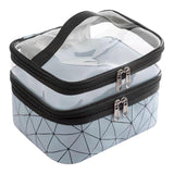 Maxbell Makeup Cosmetic Bag Transparent Visible for Toiletries Shampoo Jewelry Blue