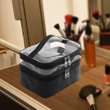 Maxbell Makeup Cosmetic Bag Transparent Visible for Toiletries Shampoo Jewelry Black