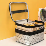 Maxbell Makeup Cosmetic Bag Transparent Visible for Toiletries Shampoo Jewelry Silver