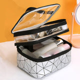 Maxbell Makeup Cosmetic Bag Transparent Visible for Toiletries Shampoo Jewelry Silver