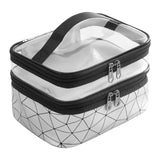 Maxbell Makeup Cosmetic Bag Transparent Visible for Toiletries Shampoo Jewelry Silver