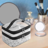 Maxbell Makeup Cosmetic Bag Transparent Visible for Toiletries Shampoo Jewelry Silver