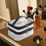 Maxbell Makeup Cosmetic Bag Transparent Visible for Toiletries Shampoo Jewelry Silver