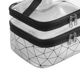 Maxbell Makeup Cosmetic Bag Transparent Visible for Toiletries Shampoo Jewelry Silver