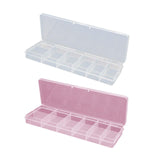 Maxbell 12 Slots Nail Tips Organizer Box Empty for False Nail Tips Art Crafts Beads Transparent