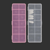 Maxbell 12 Slots Nail Tips Organizer Box Empty for False Nail Tips Art Crafts Beads Transparent