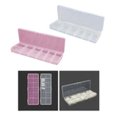 Maxbell 12 Slots Nail Tips Organizer Box Empty for False Nail Tips Art Crafts Beads Transparent
