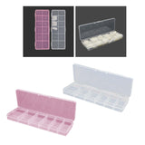 Maxbell 12 Slots Nail Tips Organizer Box Empty for False Nail Tips Art Crafts Beads Transparent
