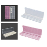 Maxbell 12 Slots Nail Tips Organizer Box Empty for False Nail Tips Art Crafts Beads Transparent