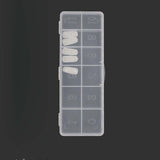 Maxbell 12 Slots Nail Tips Organizer Box Empty for False Nail Tips Art Crafts Beads Transparent