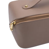 Maxbell Toiletry Bag PU Leather Toiletry Accessories for Female Anniversary Dating Coffee