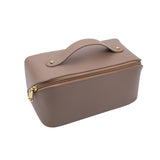 Maxbell Toiletry Bag PU Leather Toiletry Accessories for Female Anniversary Dating Coffee