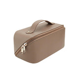 Maxbell Toiletry Bag PU Leather Toiletry Accessories for Female Anniversary Dating Coffee